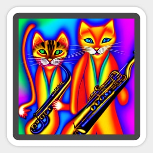 Jazz Cats Sax Section Sticker